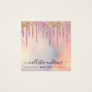 Holographic Glitter Drips Necklace Display Card
