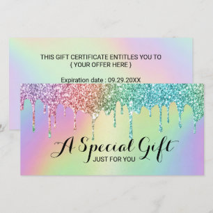 Holographic Glitter Drips Salon Gift Certificates