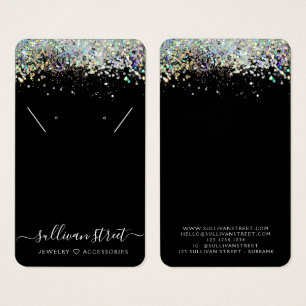 Holographic Glitter Earrings Necklace Display Card