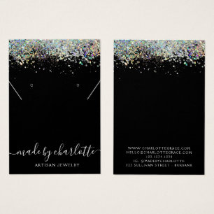 Holographic Glitter Earrings Necklace Display Card