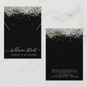 Holographic Glitter Earrings Necklace Display Card