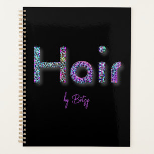 Holographic Glitter Hair Stylist Appointment Book Planner