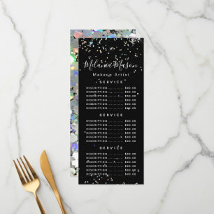 Holographic Glitter Makeup Artist Black Price Menu
