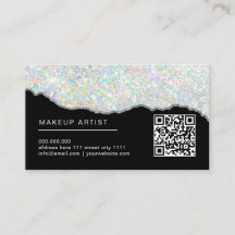 Holographic Glitter Makeup Artist Silver Black