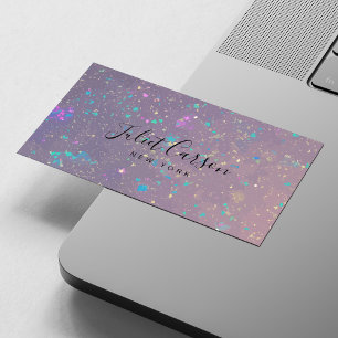 holographic glitter opal business card