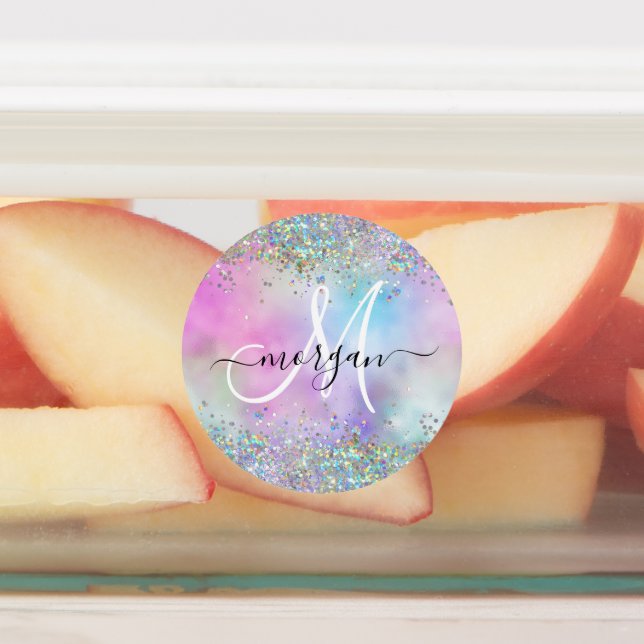 Holographic Glitter Rainbow Pastels Monogram (Affixed)