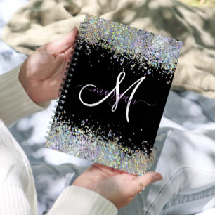 Holographic Glitter Rainbow Pastels Monogram Planner