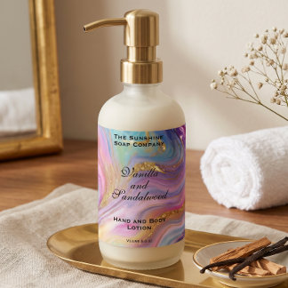 Holographic & Gold Foil Cosmetics Bottle Label