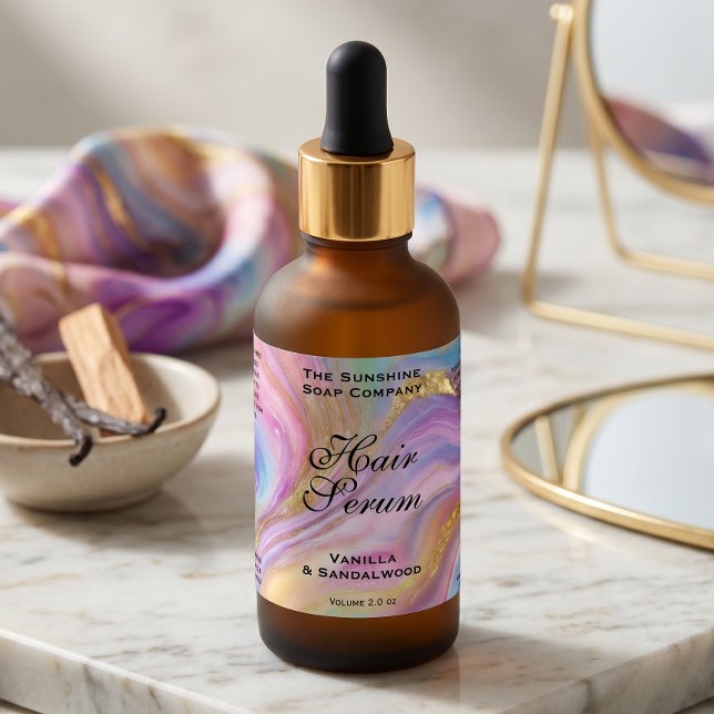 Holographic & Gold Foil Dropper Bottle Label (Creator Uploaded)
