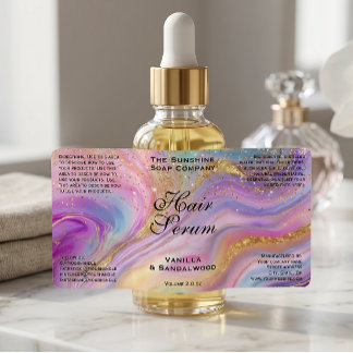 Holographic & Gold Foil & Glitter Dropper Bottle