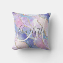 Holographic gold glitter agate monogrammed