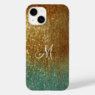 Holographic gold glitter personalized Case-Mate iPhone 14 case