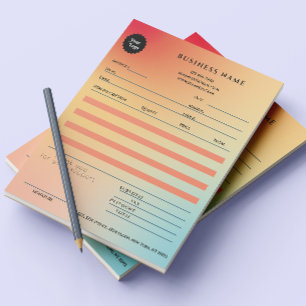 Holographic Gradient Business Invoice Thank You Notepad