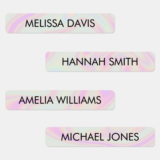 Holographic Gradient Kids Waterproof Name Labels (Group)