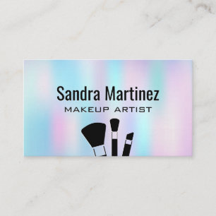Holographic Gradient Makeup Brushes Business Card