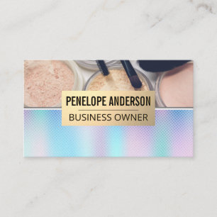 Holographic Gradient Makeup Palette and Brushes Business Card