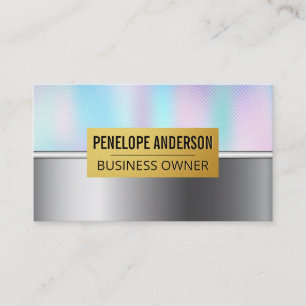 Holographic Gradient Metallic Business Card