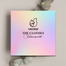 Holographic Gradient Qr Code Clothing Store Logo