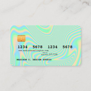 Holographic green credit card style
