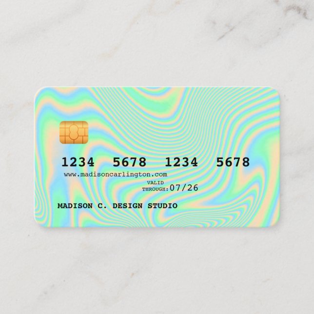 Holographic green credit card style (Front)