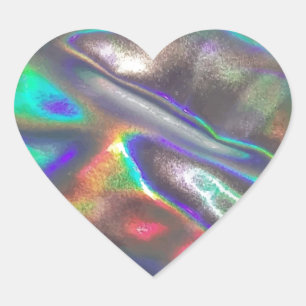 holographic heart sticker