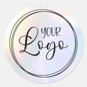 Holographic Highlights Gradient Logo Classic Round Sticker