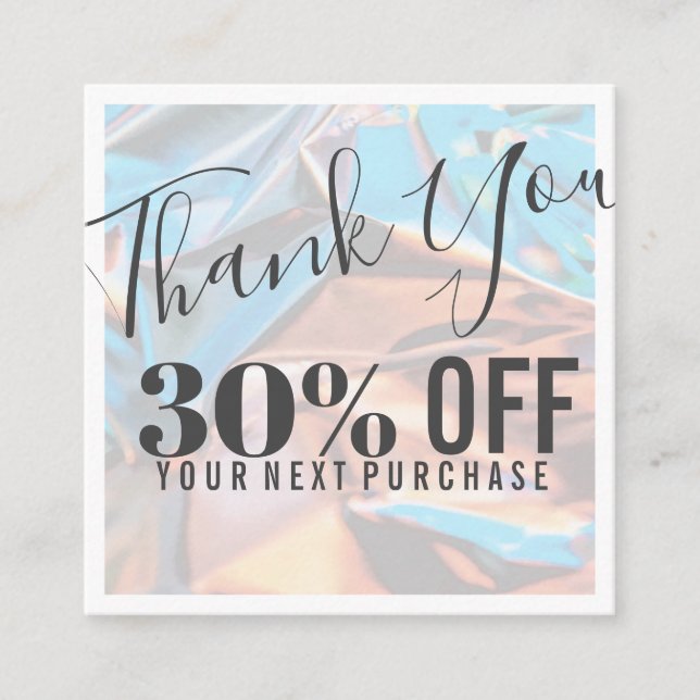 Holographic Inspired Business Discount Card (Front)