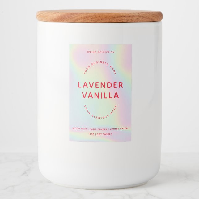 Holographic-Inspired Candle Product Label  (Front)
