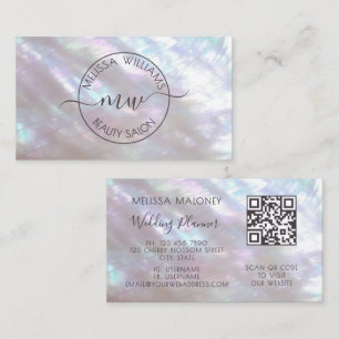 Holographic Iridescent Logo Script Calligraphy Business Card