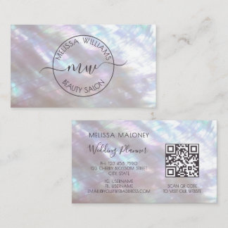 Holographic Iridescent Logo Script Calligraphy Business Card