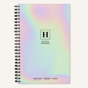 Holographic Iridescent Luminous Classic Monogram Notebook