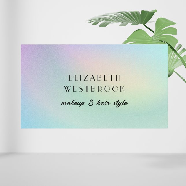 Holographic Iridescent Modern Elegant Hair Salon M Business Card (Creator Uploaded)