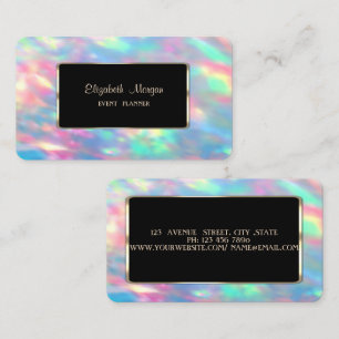 Holographic Iridescent Opal Frame Business Card