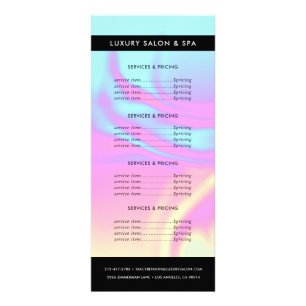Holographic Iridescent Opal Gem Pricing Services Rack Card