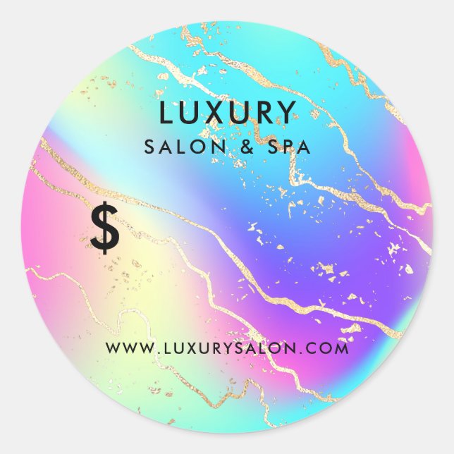 Holographic Iridescent Opal Gemstone | Pricing Classic Round Sticker (Front)