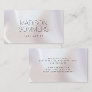 Holographic Iridescent Pearl Lash Artist Business Card