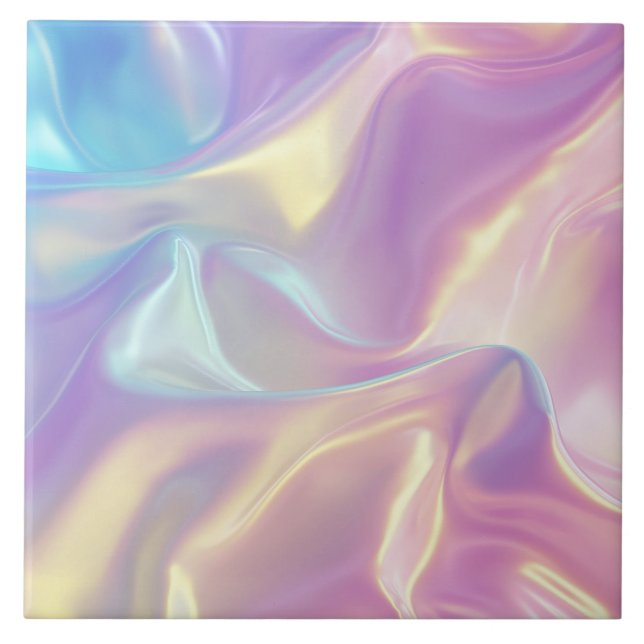 Holographic Iridescent Wave Tile (Front)