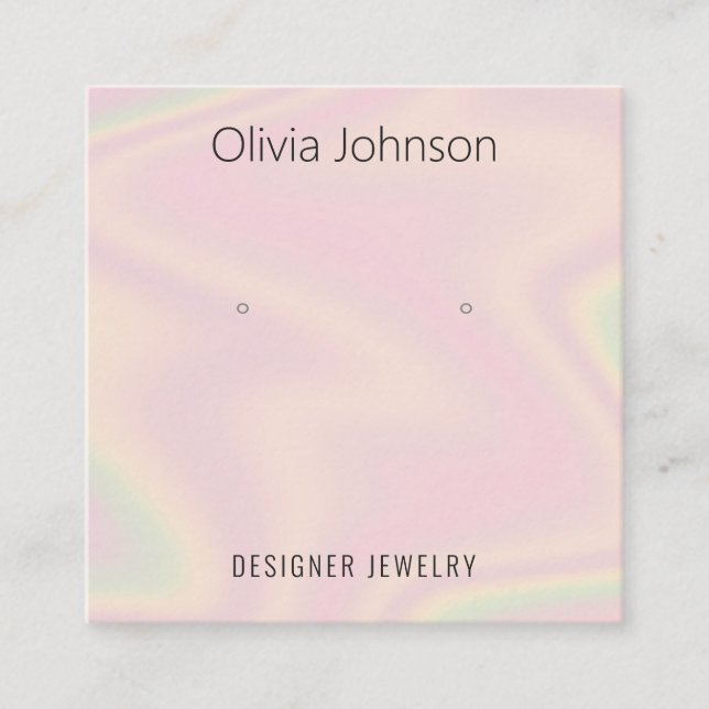 Holographic Jewellery Earring Display Business Car Square Business Card (Front)
