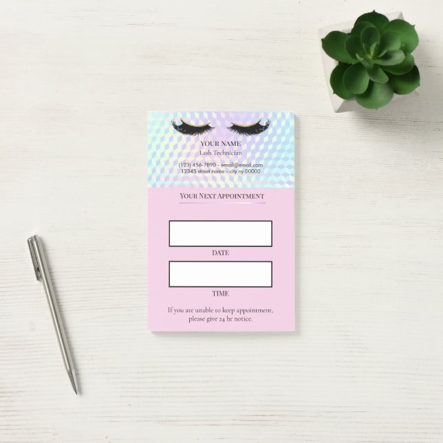 Holographic Lash appointment Post-it Notes (Office)