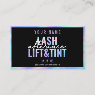 Holographic Lash Lift And Tint Aftercare Card