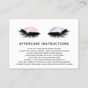 Holographic lashes Beautiful  Eye Aftercare Referral Card