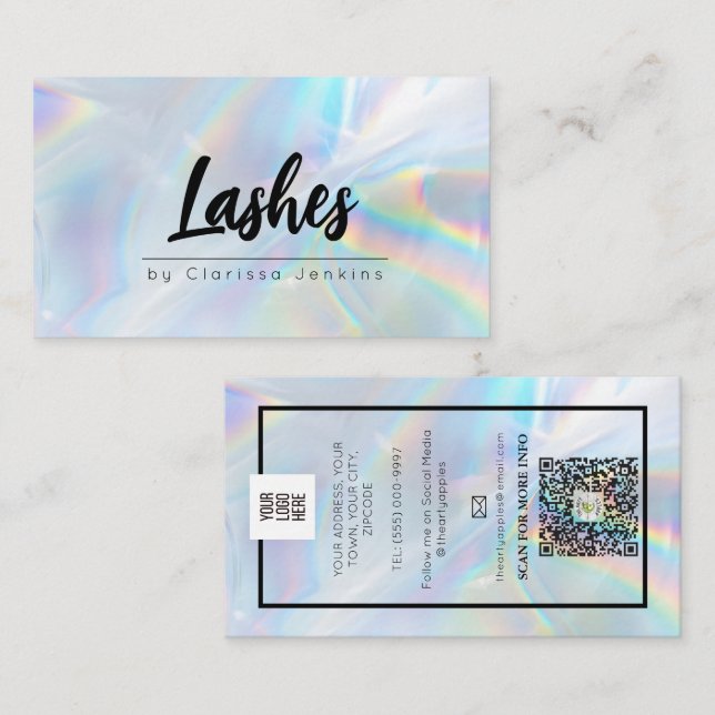 Holographic Lashes Eyelash Extensions makeup Business Card (Front/Back)