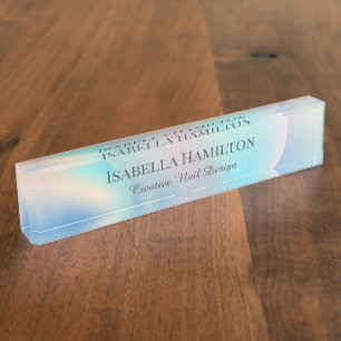 Holographic Liquid Desk Name Plate