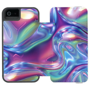 Holographic Liquid Metal Gradient Aura Aesthetic Incipio Watson™ iPhone 5 Wallet Case