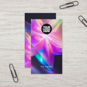 Holographic Logo Black Earring Display Card