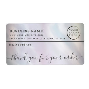 Holographic logo thank you business mailing label