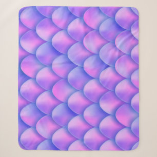 Holographic mermaid tail, vibrant foil texture. sherpa blanket