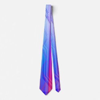 Holographic Miami Blue Sci-Fi Panel Tie