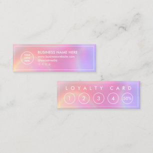 Holographic Mini Chic Modern Minimalist Loyalty Card