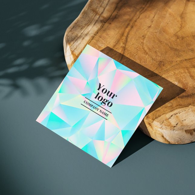 Holographic Modern Bold Social Media Follow Us  Square Business Card (Instagram Qr Code Holographic Social Media Follow Square Business Card)